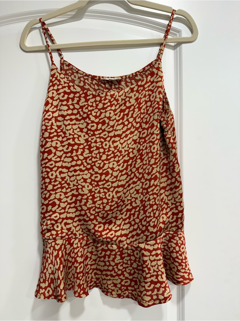 easel Red and Cream Printed Blouse